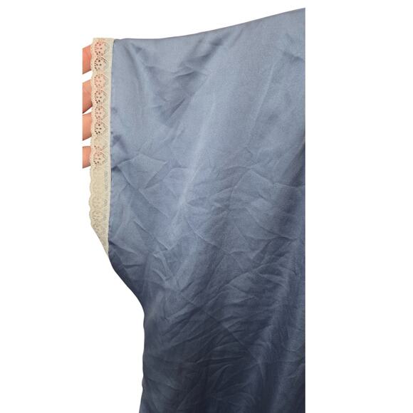 VTG Pinehurst Lingerie Nightgown Nighty Negligee Large Lace Bow Blue - Picture 4 of 6